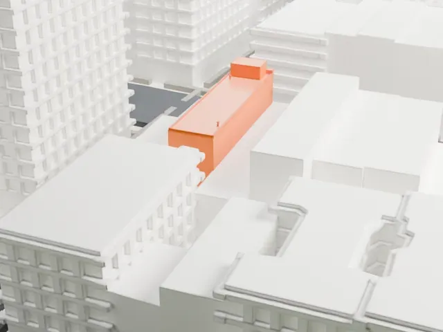 97 Bowery model, East view