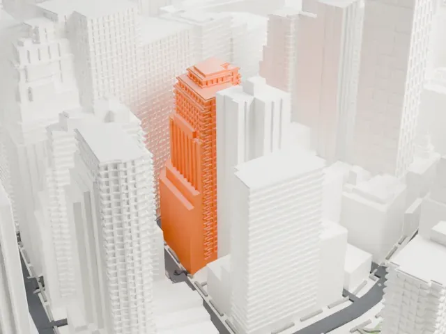 99 John Street model, East view