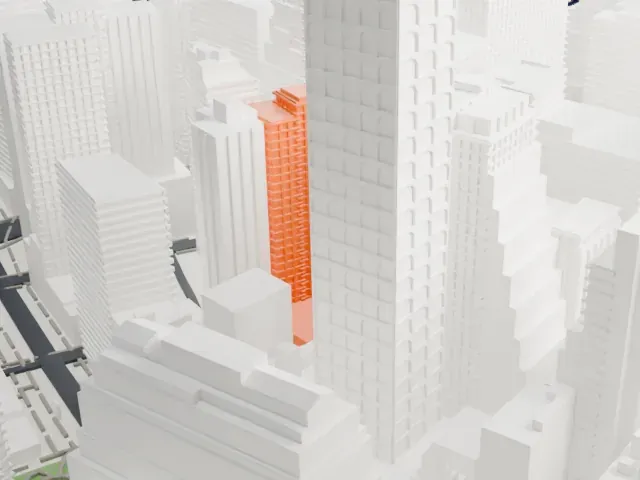 99 John Street model, North view