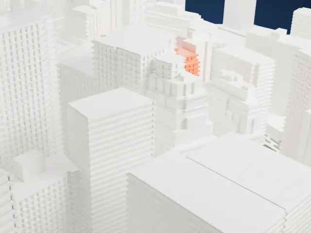 99 John Street model, South view