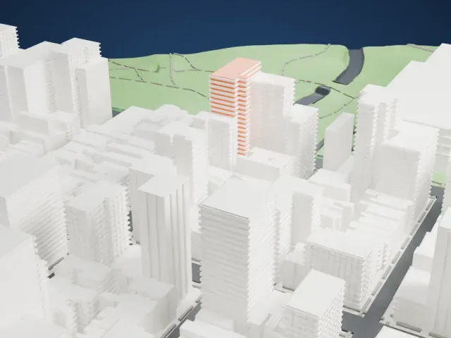 995 Fifth Avenue model, East view