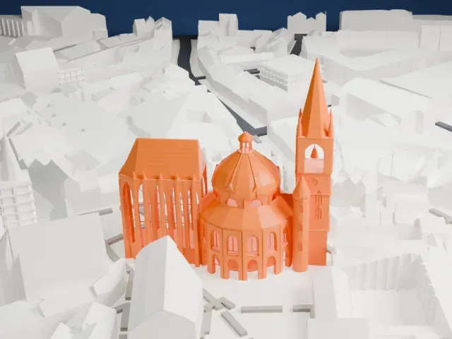 Aachen Cathedral model, North view