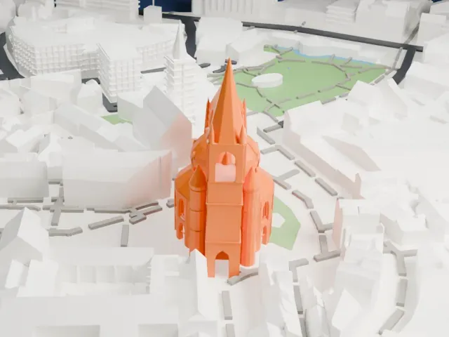 Aachen Cathedral model, West view