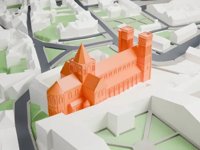 Abbey of Sainte-Trinité, Caen model, East view
