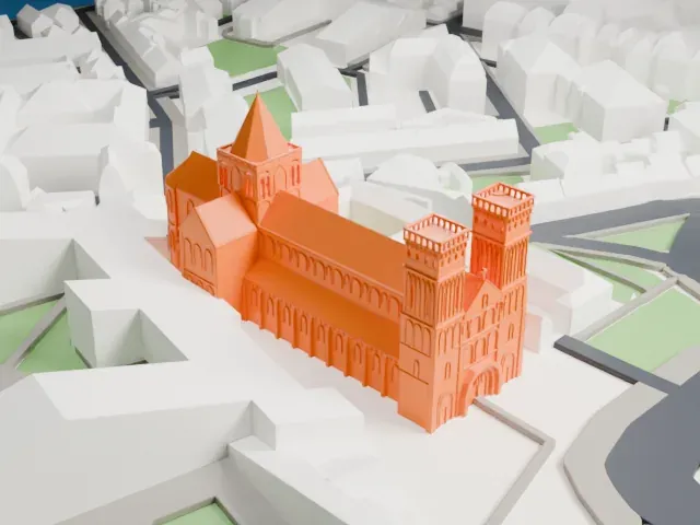 Abbey of Sainte-Trinité, Caen model, North view