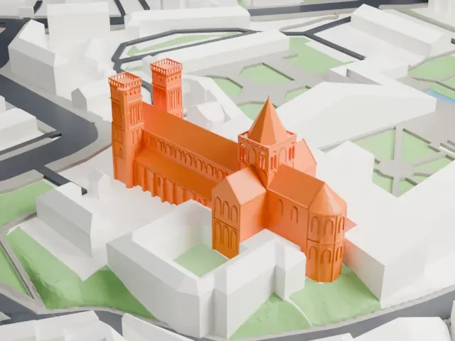 Abbey of Sainte-Trinité, Caen model, South view