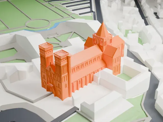 Abbey of Sainte-Trinité, Caen model, West view