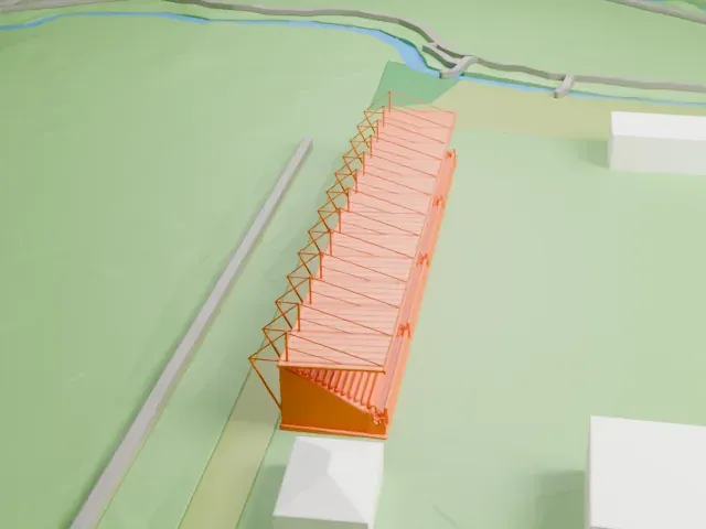 Abbey Stadium model, East view