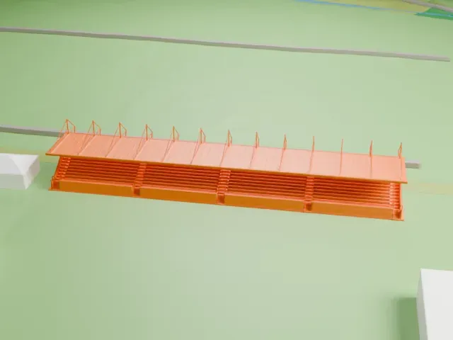 Abbey Stadium model, North view