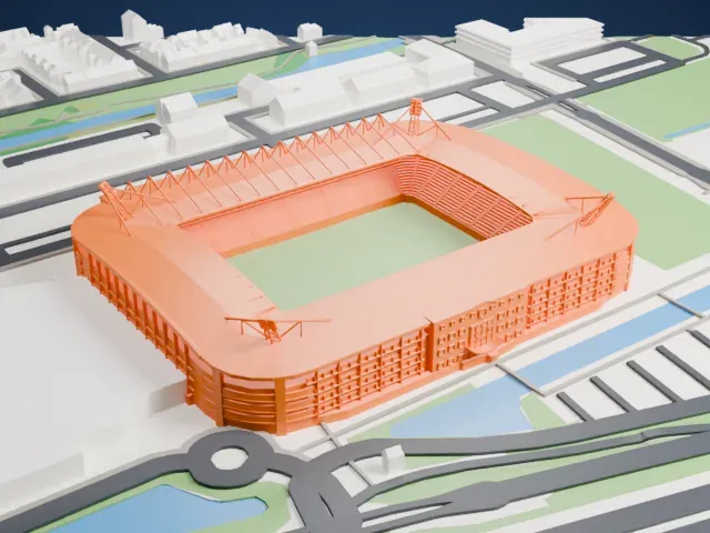Abe Lenstra Stadion model, East view