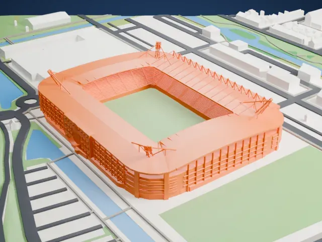 Abe Lenstra Stadion model, North view