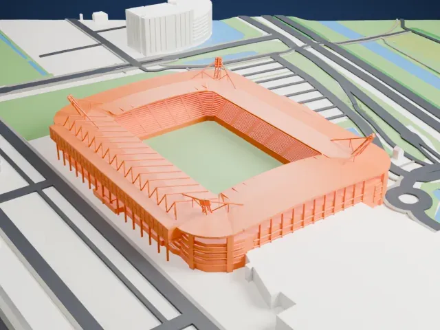 Abe Lenstra Stadion model, South view