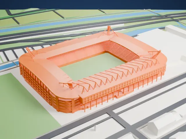 Abe Lenstra Stadion model, West view