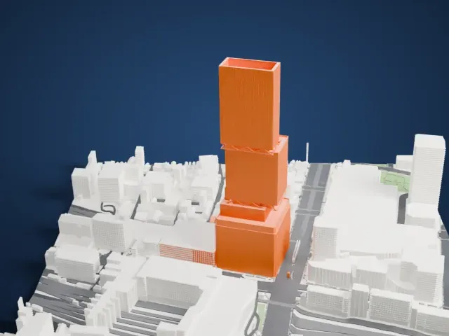 Abeno Harukas model, North view