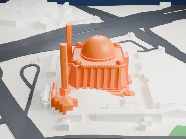 Abuja National Mosque model, North view