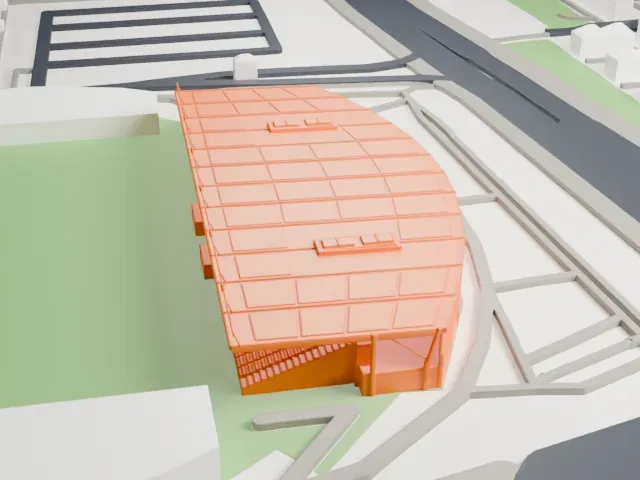 Academy Stadium model, North view