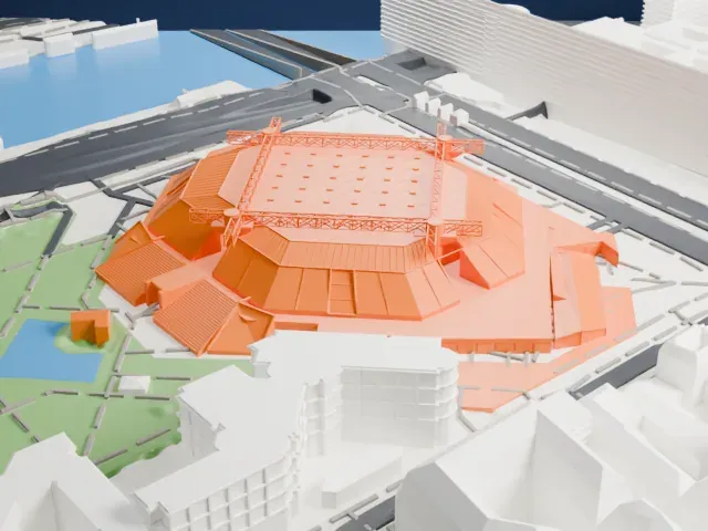 Accor Arena model, East view