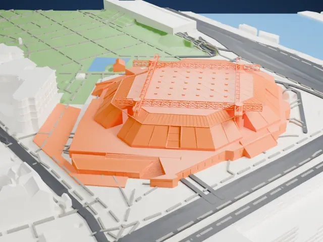 Accor Arena model, North view