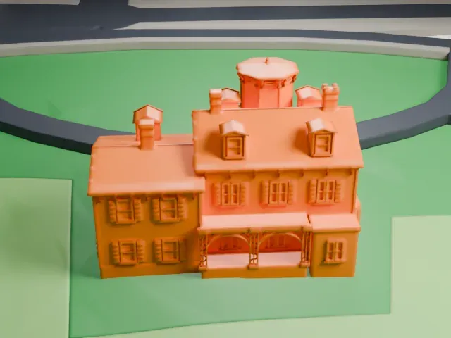 Acorn Hall model, North view
