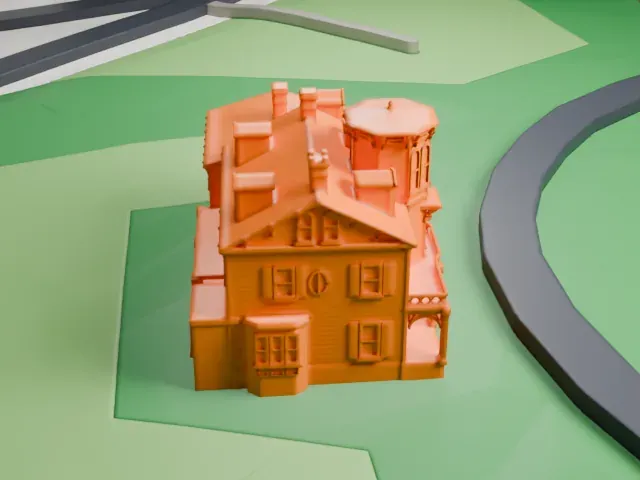 Acorn Hall model, West view