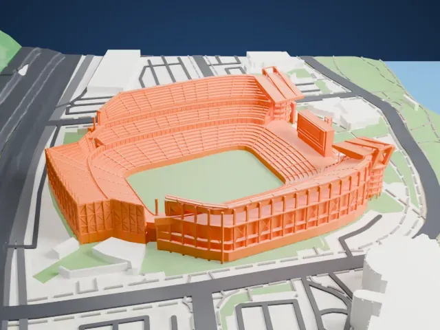 Acrisure Stadium model, West view