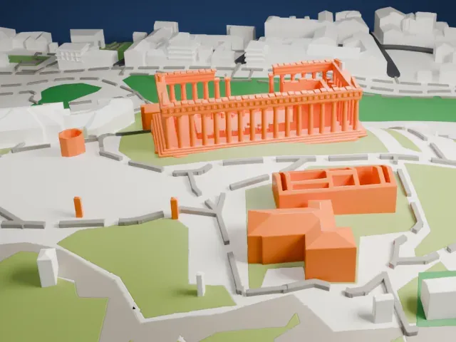 Acropolis of Athens model, North view