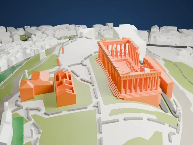 Acropolis of Athens model, West view