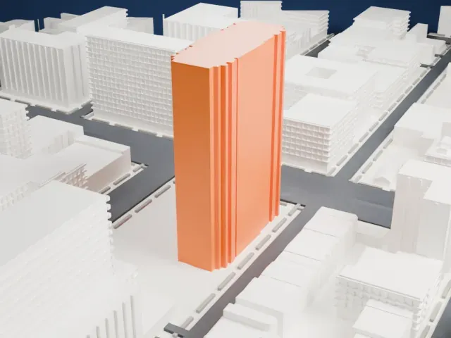 Adam Clayton Powell Jr. State Office Building model, East view