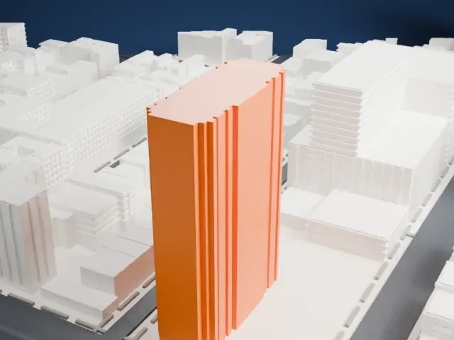 Adam Clayton Powell Jr. State Office Building model, West view