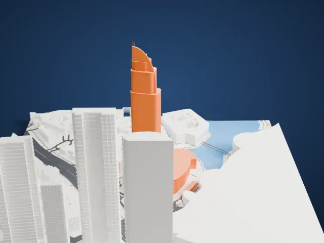 Address Downtown model, East view