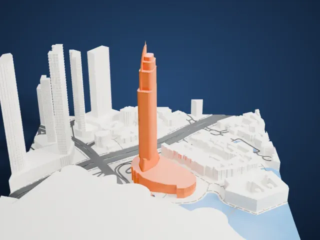 Address Downtown model, North view