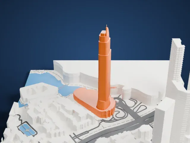 Address Downtown model, South view