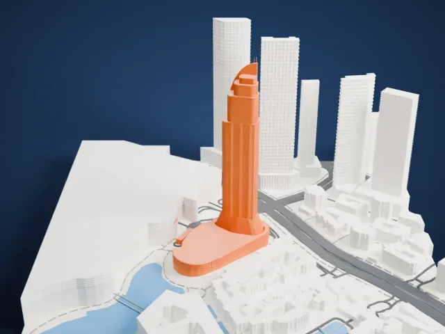 Address Downtown model, West view