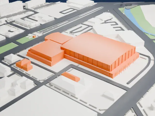 Adelaide Entertainment Centre model, West view