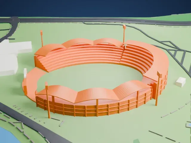 Adelaide Oval model, East view