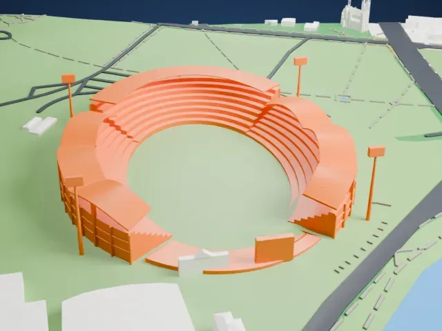Adelaide Oval model, South view