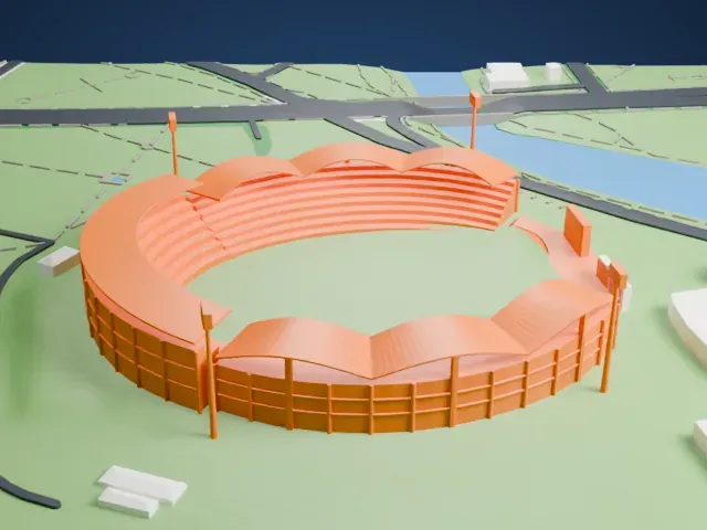 Adelaide Oval model, West view