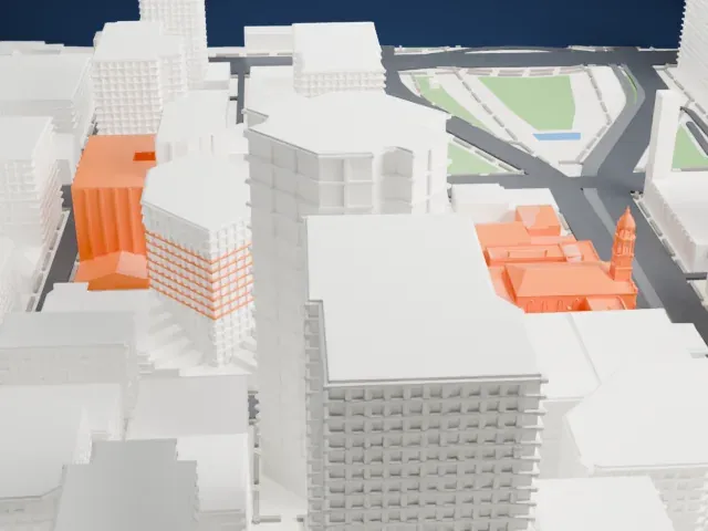 Adelaide Town Hall model, North view