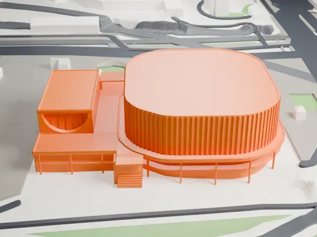 Adidas Arena model, North view