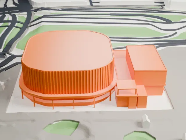 Adidas Arena model, South view
