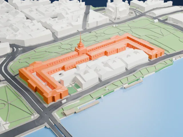 Admiralty, Saint Petersburg model, North view
