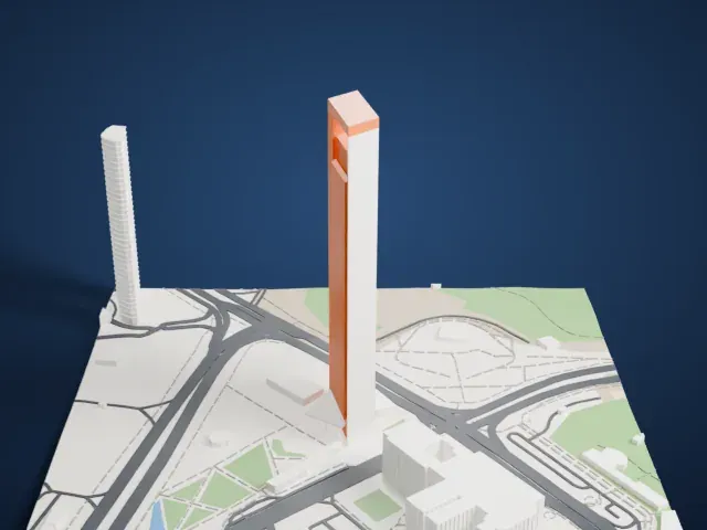 ADNOC Headquarters model, East view