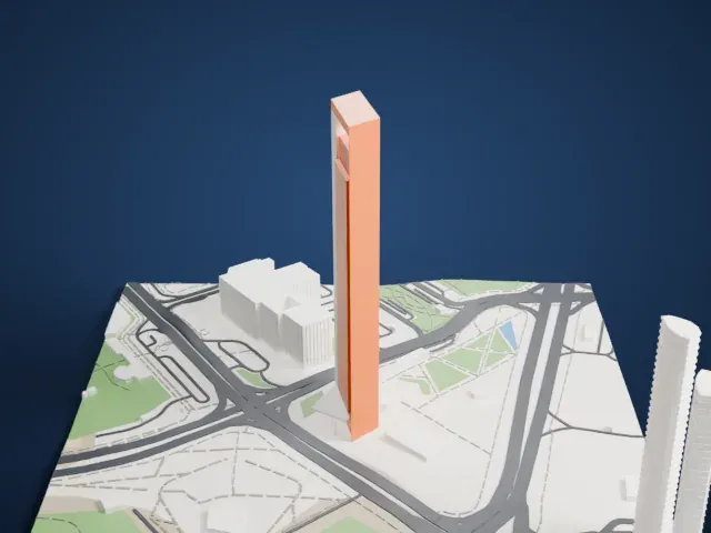 ADNOC Headquarters model, West view