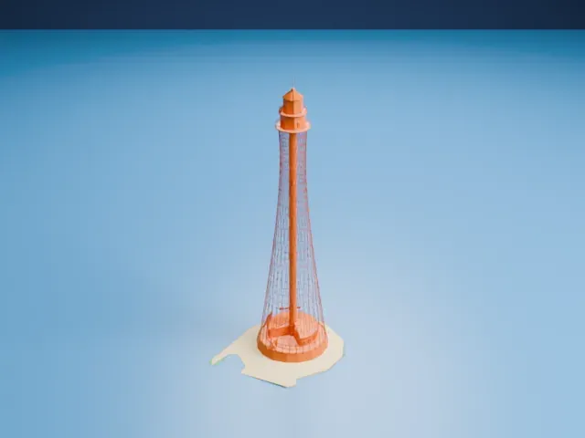 Adziogol Lighthouse model, East view