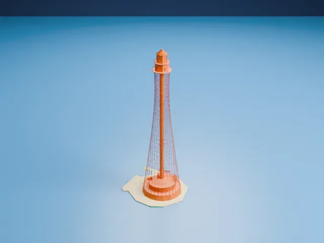 Adziogol Lighthouse model, North view