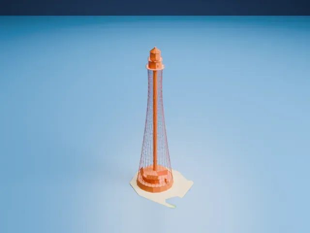 Adziogol Lighthouse model, South view
