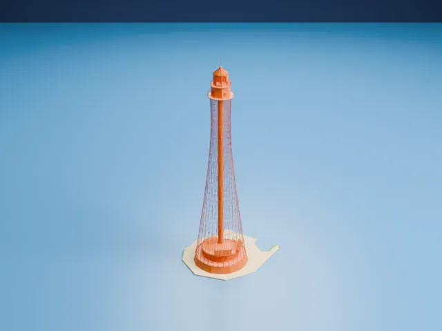 Adziogol Lighthouse model, West view