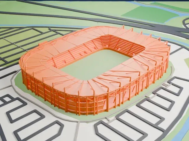 AFAS Stadion model, East view