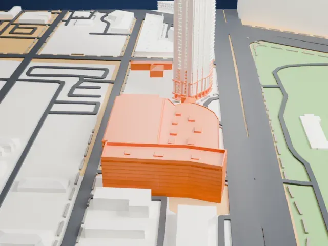 Ahern Hotel model, West view