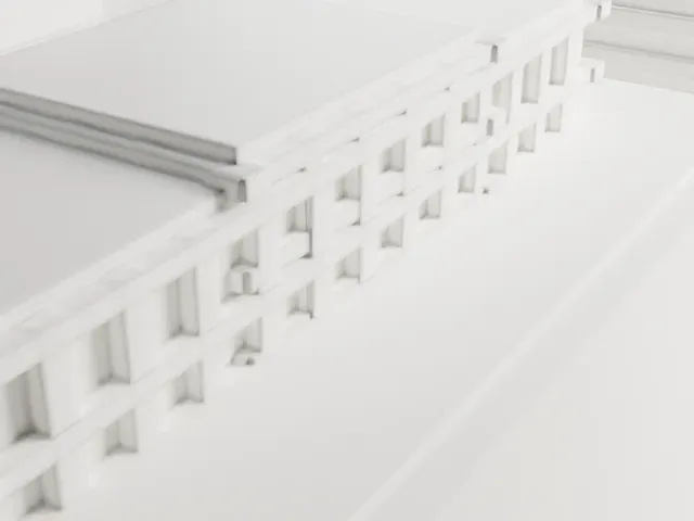 Ahrens Building model, East view